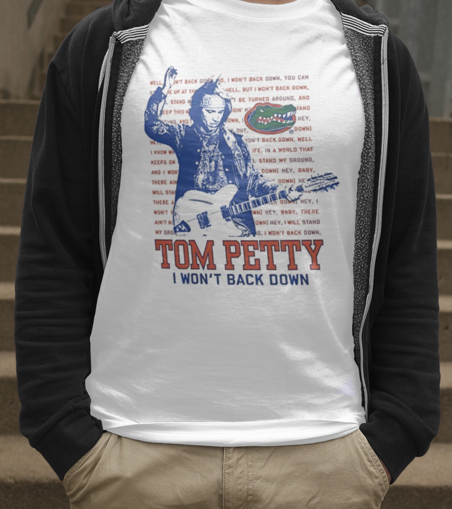 Florida Gators Tom Petty I Won't Back Down With Gator Logo T-Shirt
