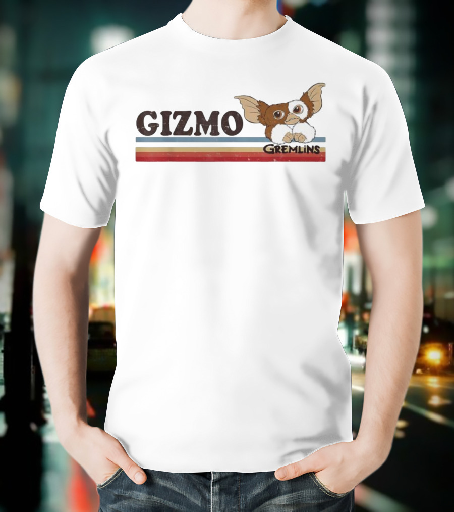 Gizmo Gremlins Vintage Stripes Retro Rainbow Style T-Shirt