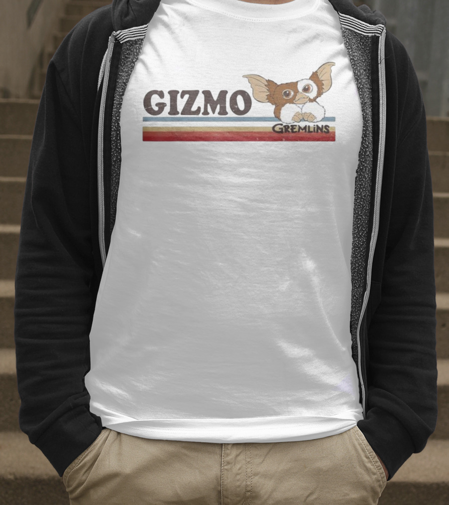 Gizmo Gremlins Vintage Stripes Retro Rainbow Style T-Shirt