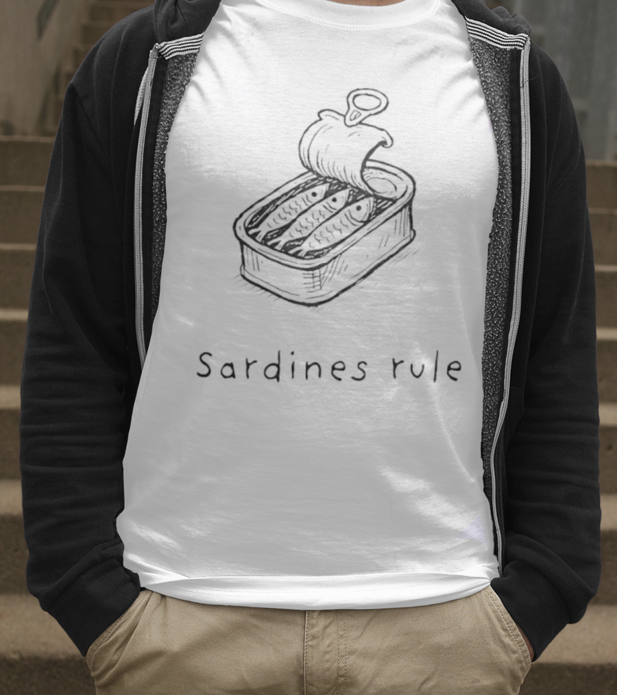 Sardines Rule Fish Tin Can Illustration T-Shirt