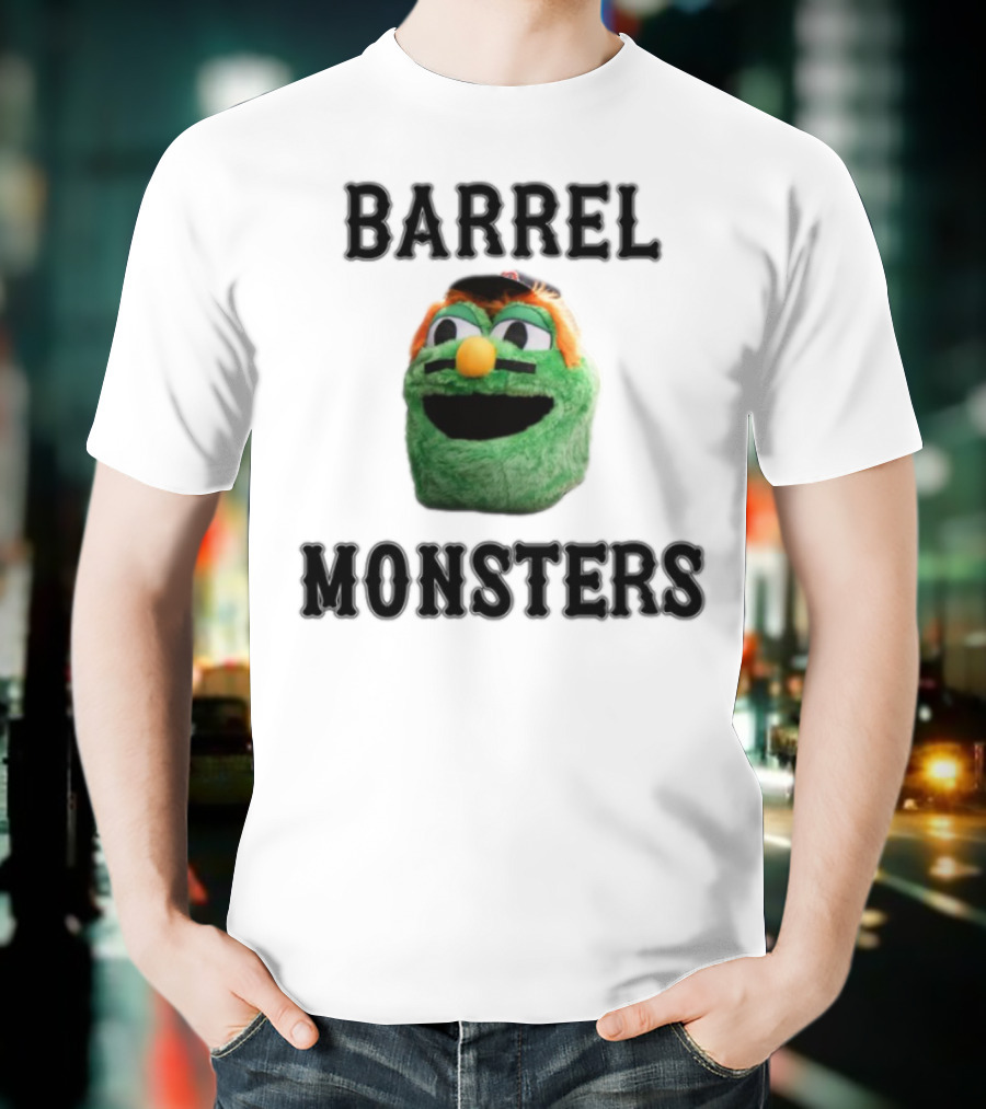 Barrel Monsters Wally Green Fur Mustache Baseball Hat T-Shirt