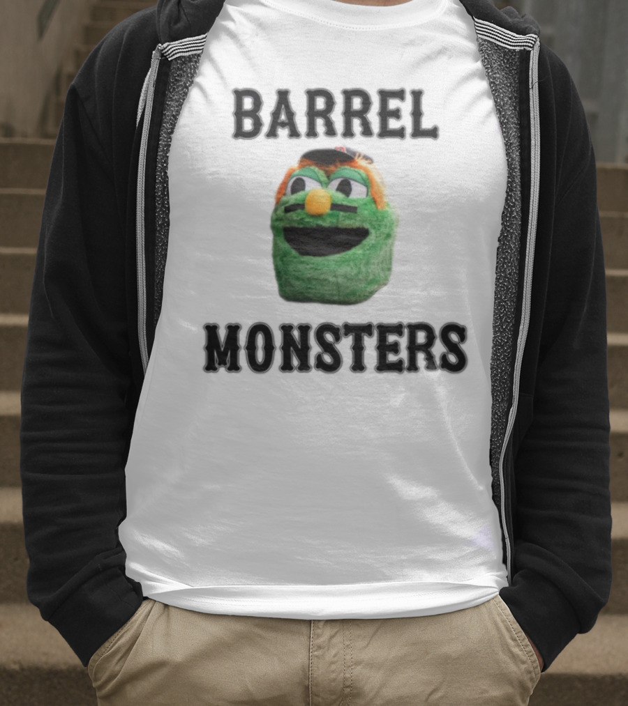 Barrel Monsters Wally Green Fur Mustache Baseball Hat T-Shirt