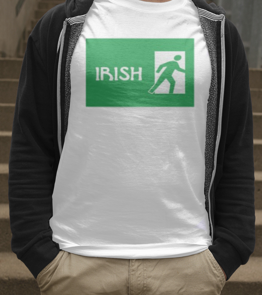 Emotionalclub Irish Exit Green Emergency Sign Style T-Shirt