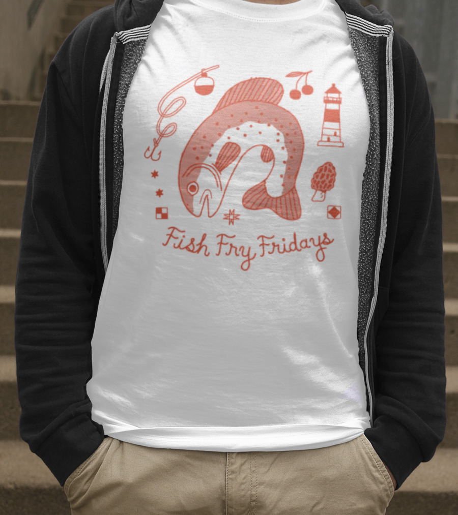 Jamie Green Fish Fry Fridays Lighthouse Fish Music Icons T-Shirt