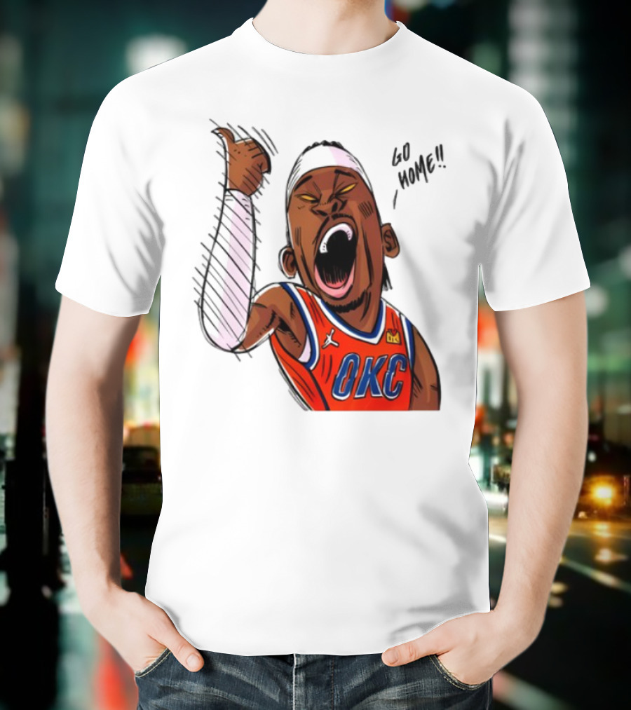 Oklahoma City Thunder Basketball OKC Go Home Cartoon Player T-Shirt
