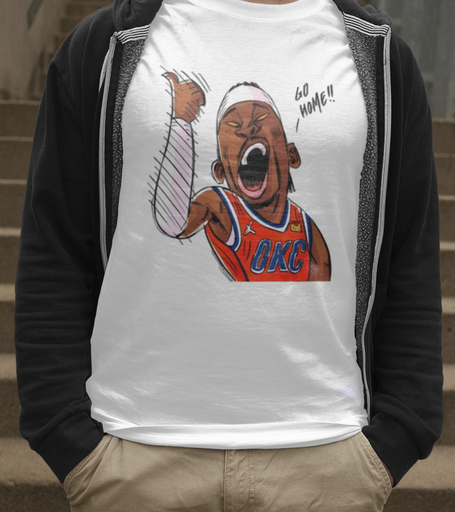 Oklahoma City Thunder Basketball OKC Go Home Cartoon Player T-Shirt