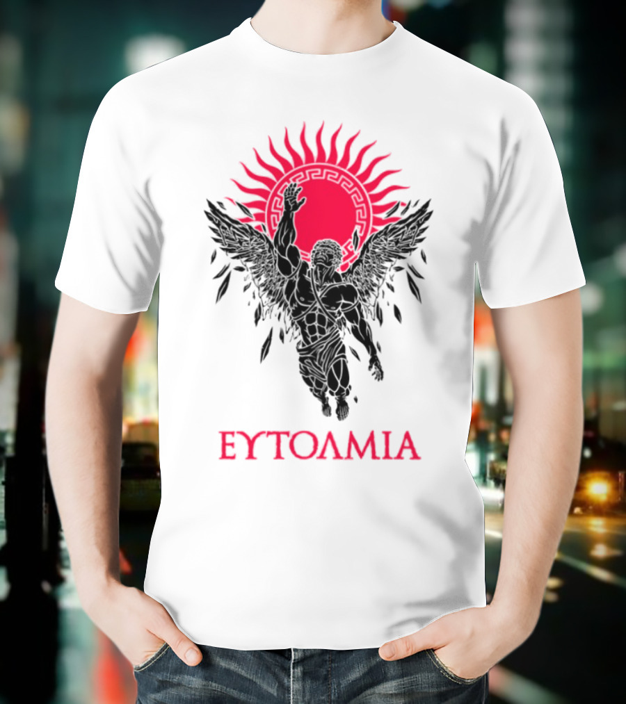 Ευτολμια Angel Silhouette With Rising Red Sun T-Shirt