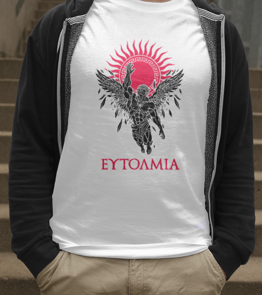Ευτολμια Angel Silhouette With Rising Red Sun T-Shirt