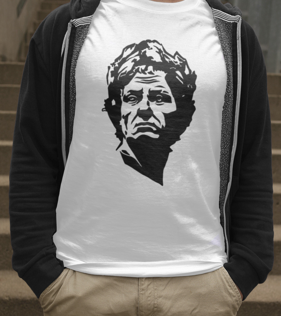Daily Roman Updates Julius Caesar Line Art Sketch T-Shirt
