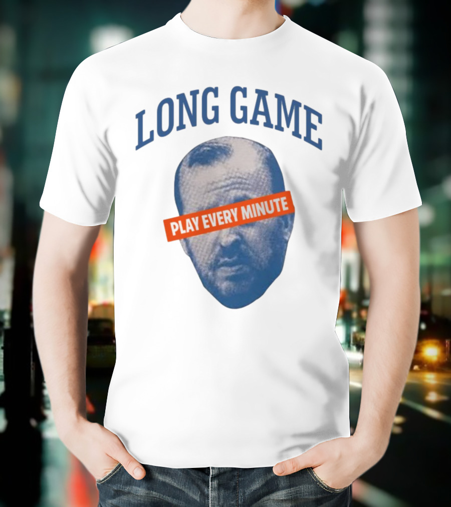 Long Game Play Every Minute Face Print T-Shirt
