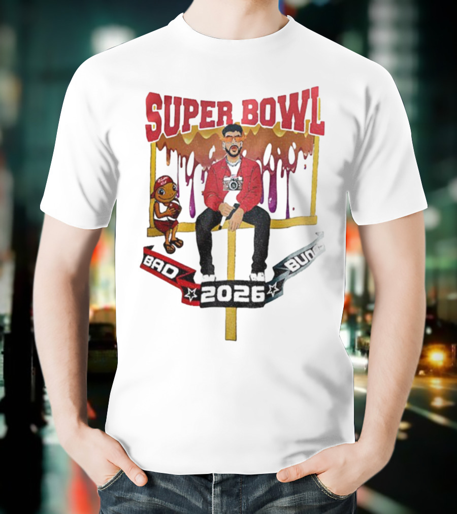 Bad Bunny Super Bowl LX 2026 Cartoon Puerto Rico Benito Bowl T-Shirt