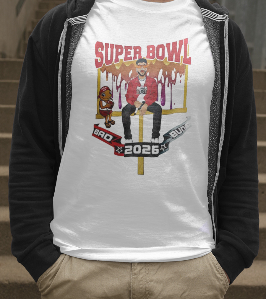 Bad Bunny Super Bowl LX 2026 Cartoon Puerto Rico Benito Bowl T-Shirt