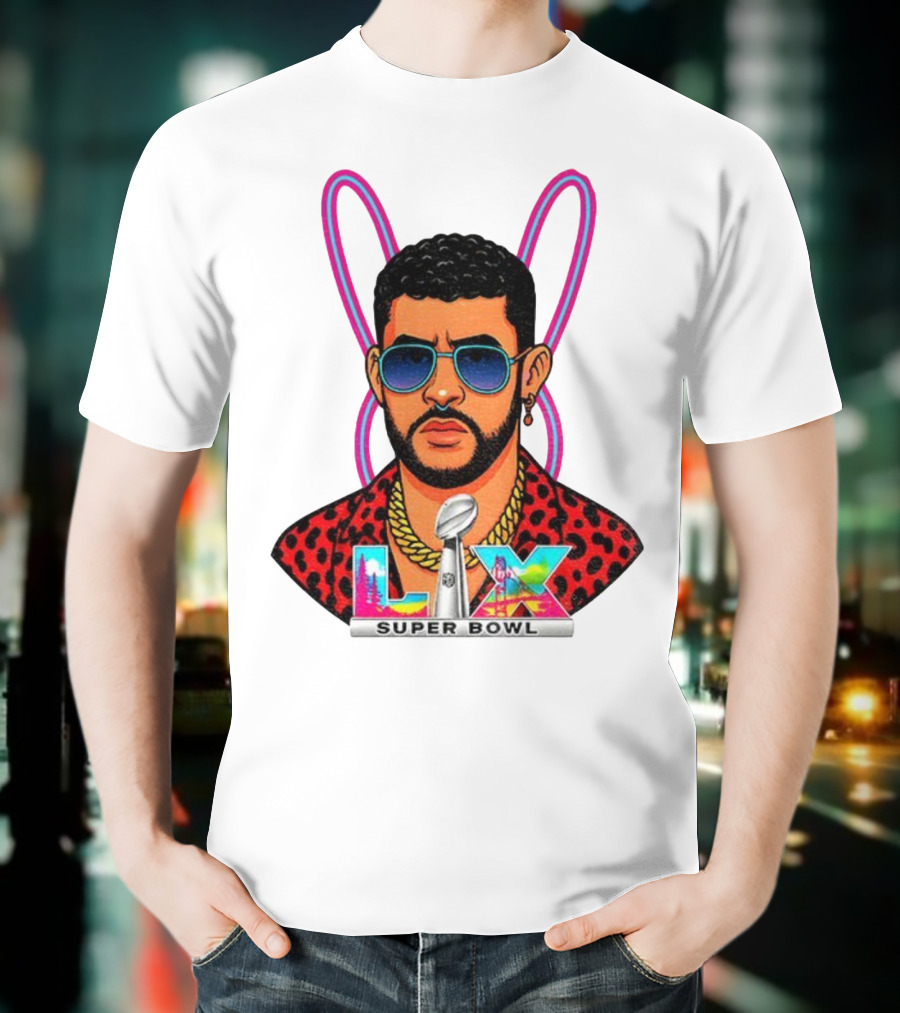 Bad Bunny LIX Super Bowl Puerto Rican Pride NFL Football Boricua T-Shirt