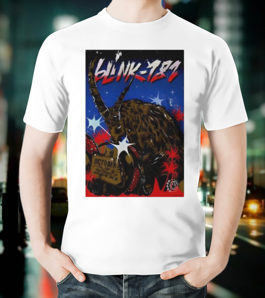 Blink 182 October 5 2025 Palm Desert Goat Starry Night T-Shirt