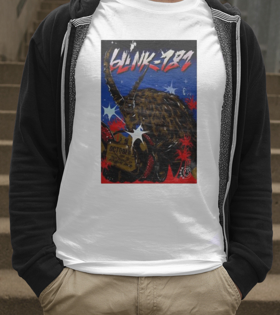 Blink 182 October 5 2025 Palm Desert Goat Starry Night T-Shirt