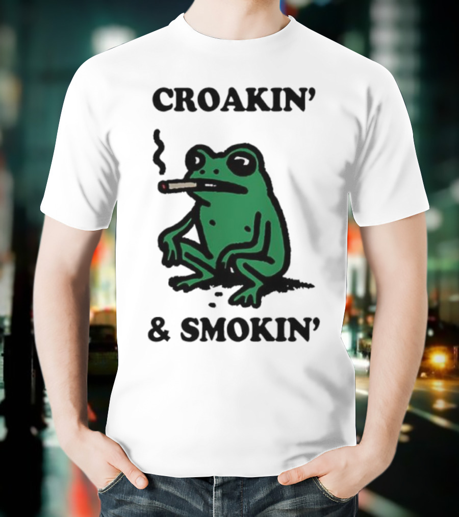 Croakin' And Smokin' Frog With Cigarette T-Shirt