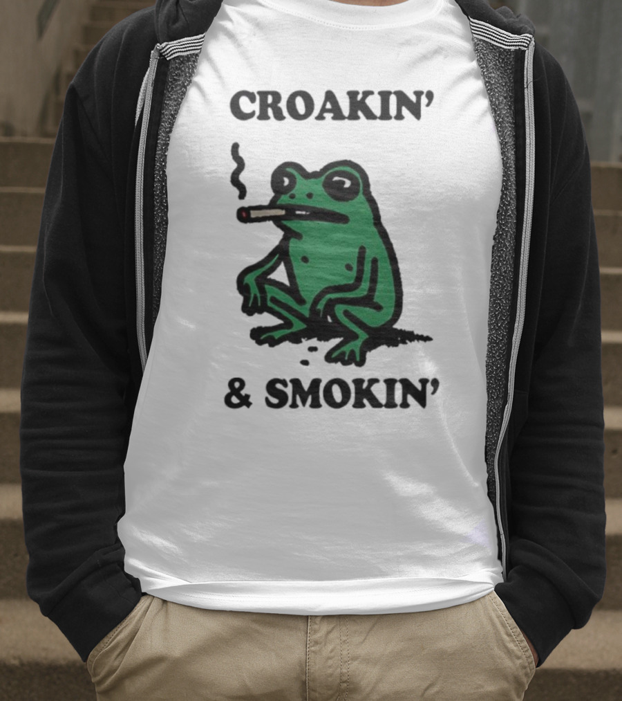 Croakin' And Smokin' Frog With Cigarette T-Shirt