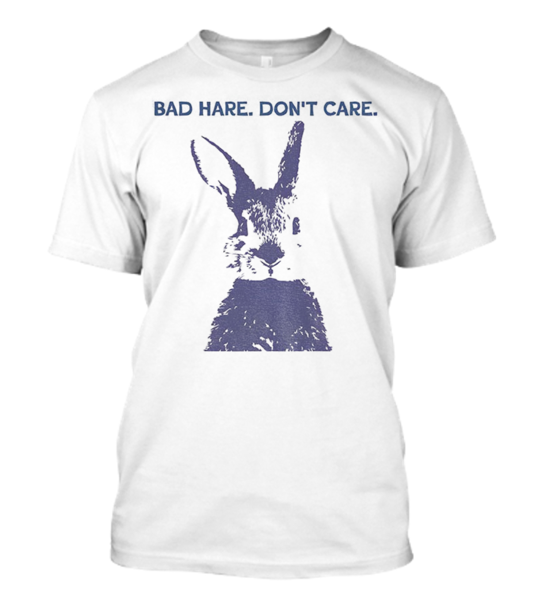 Funny Easter Bad Hare Don’t Care Vintage Rabbit Silhouette T-Shirt
