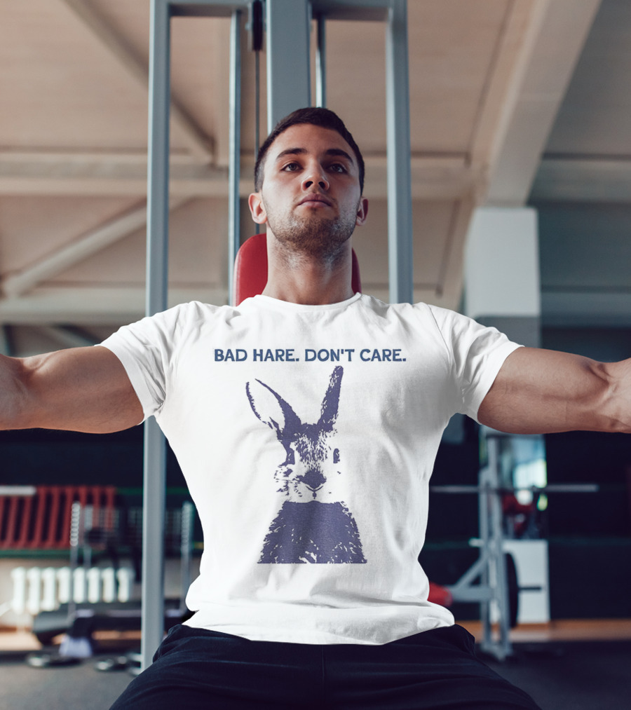 Funny Easter Bad Hare Don’t Care Vintage Rabbit Silhouette T-Shirt