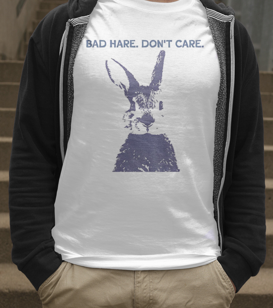 Funny Easter Bad Hare Don’t Care Vintage Rabbit Silhouette T-Shirt