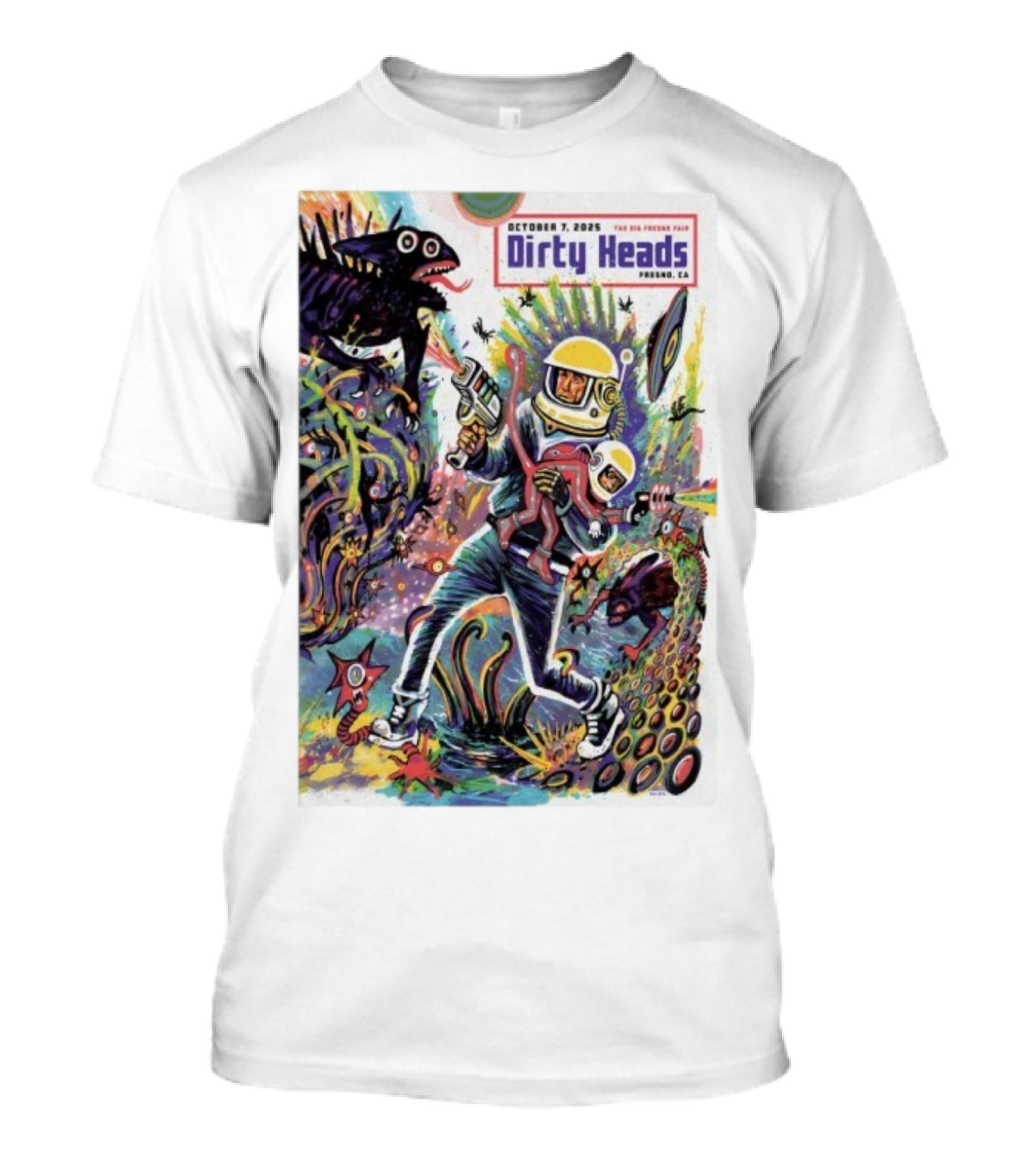 Dirty Heads October 7 2025 The Big Fresno Fair CA Retro Sci-Fi Adventure Alien Theme T-Shirt