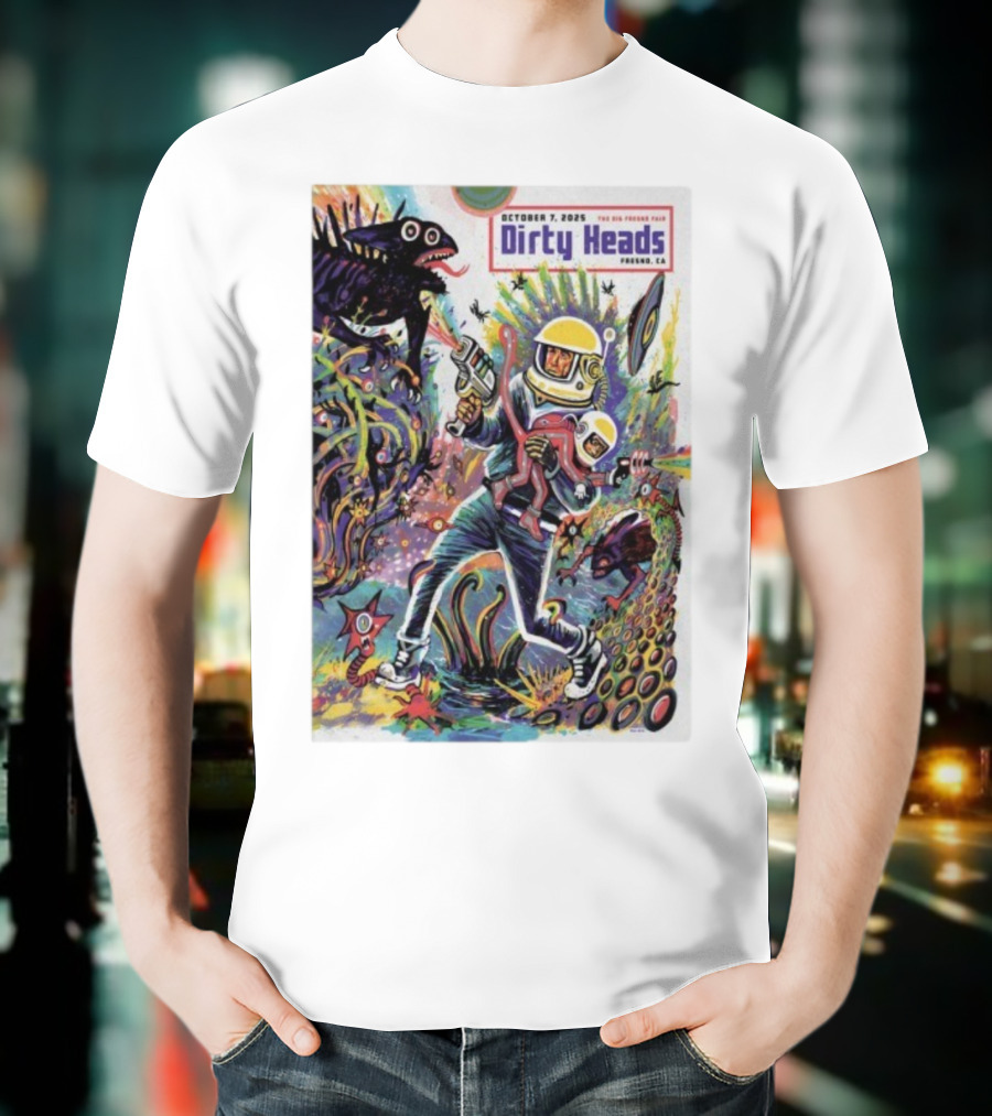 Dirty Heads October 7 2025 The Big Fresno Fair CA Retro Sci-Fi Adventure Alien Theme T-Shirt
