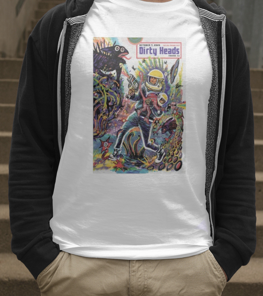Dirty Heads October 7 2025 The Big Fresno Fair CA Retro Sci-Fi Adventure Alien Theme T-Shirt
