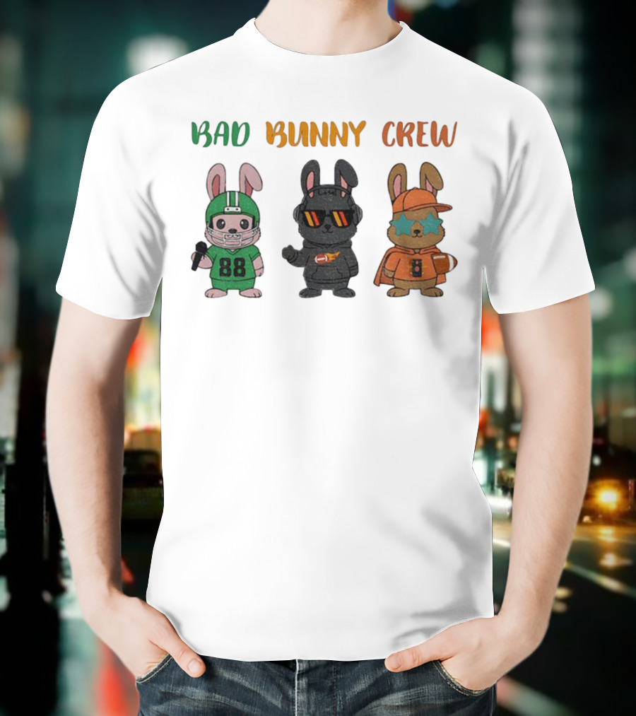 Bad Bunny Crew Football Game Day Naughty Theme T-Shirt