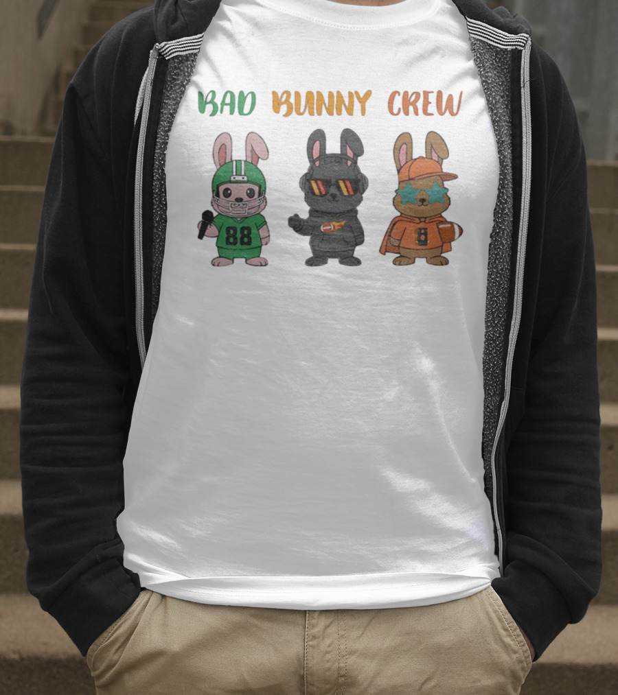 Bad Bunny Crew Football Game Day Naughty Theme T-Shirt