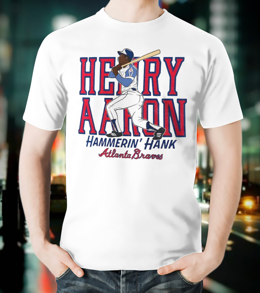 Hank Aaron Hammerin’ Hank Atlanta Braves MLB Baseball 2025 T-Shirt