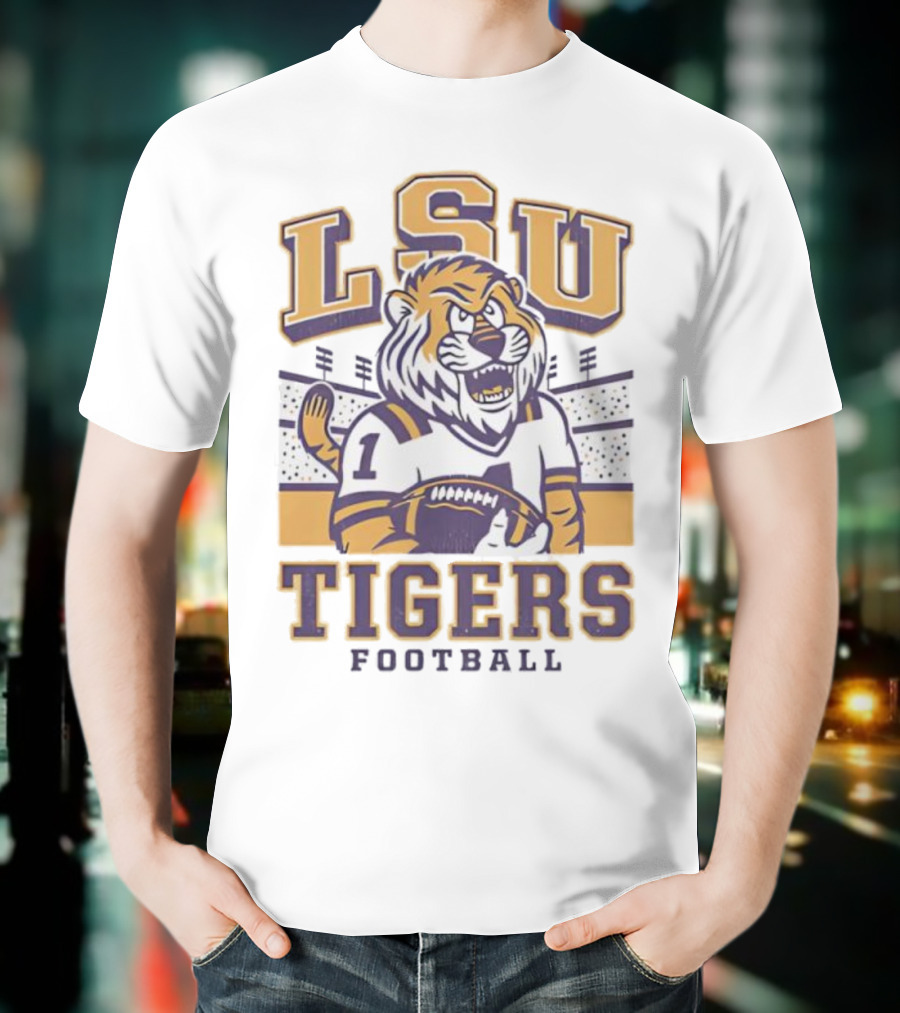 LSU Tigers Football Mike Mascot Stadium QB Number One T-Shirt