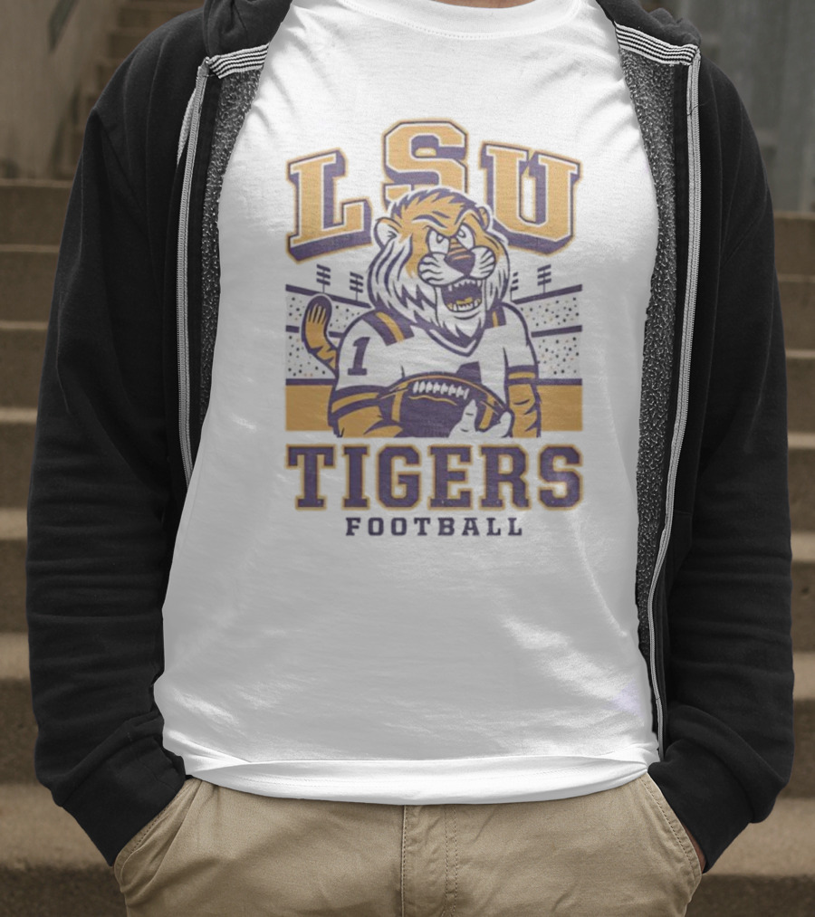 LSU Tigers Football Mike Mascot Stadium QB Number One T-Shirt