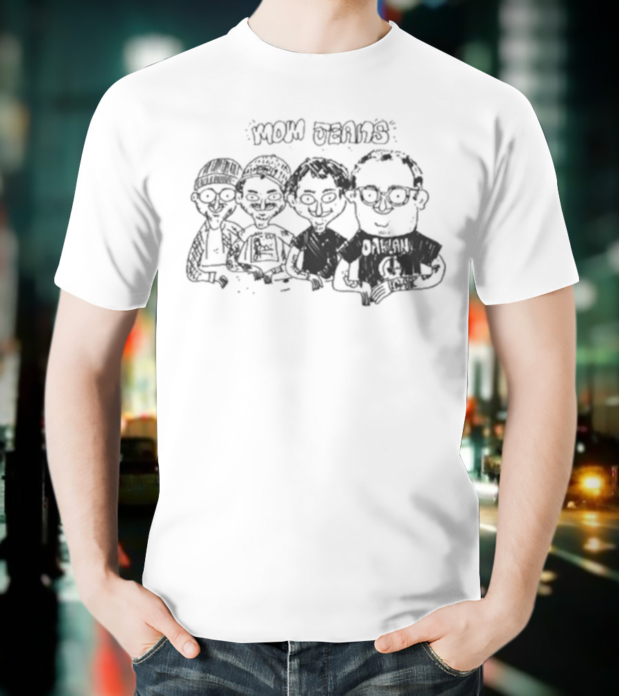 Mom Jeans Band Cartoon Drawing T-Shirt