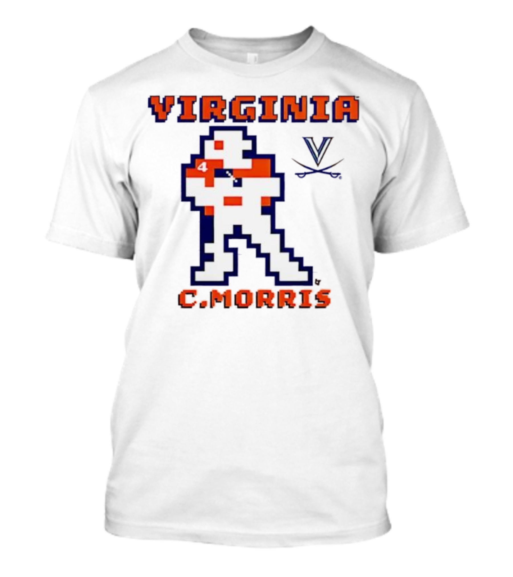 Virginia C. Morris Football Retro Pixel Quarterback 4 T-Shirt