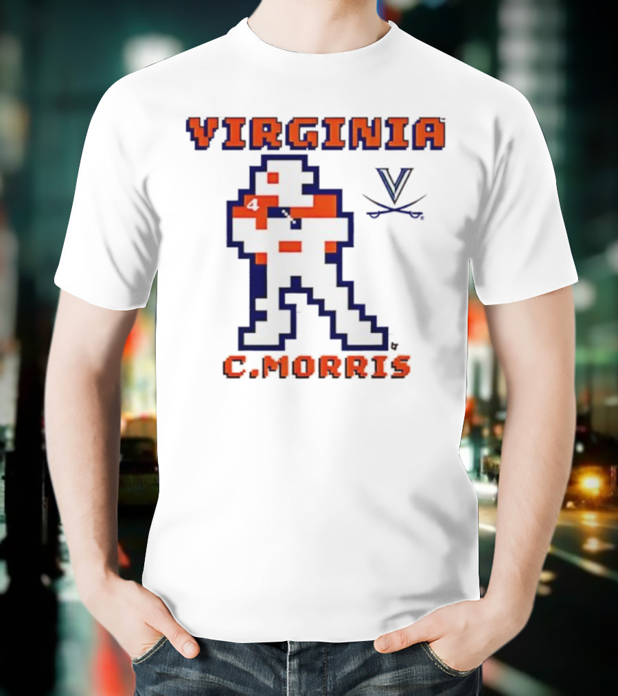 Virginia C. Morris Football Retro Pixel Quarterback 4 T-Shirt