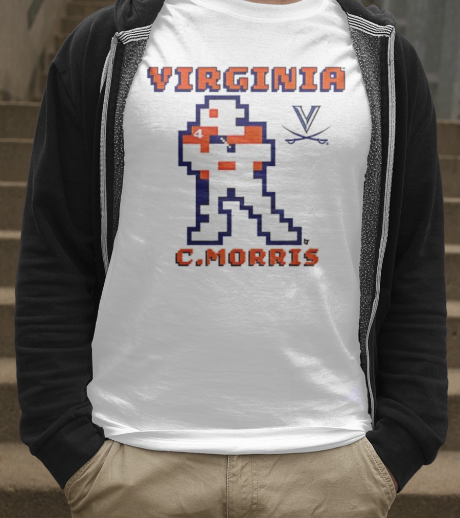 Virginia C. Morris Football Retro Pixel Quarterback 4 T-Shirt