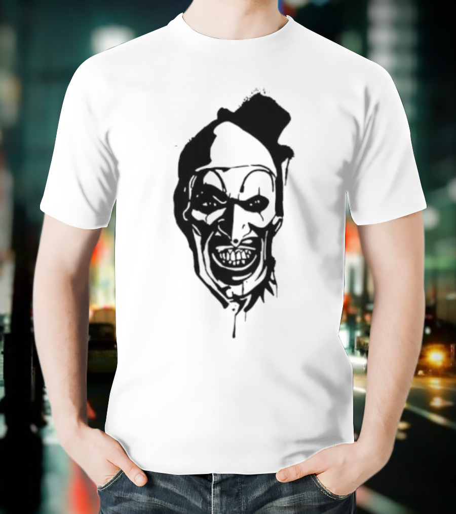 Art The Clown Terrifier Horror Character Face Illustration T-Shirt