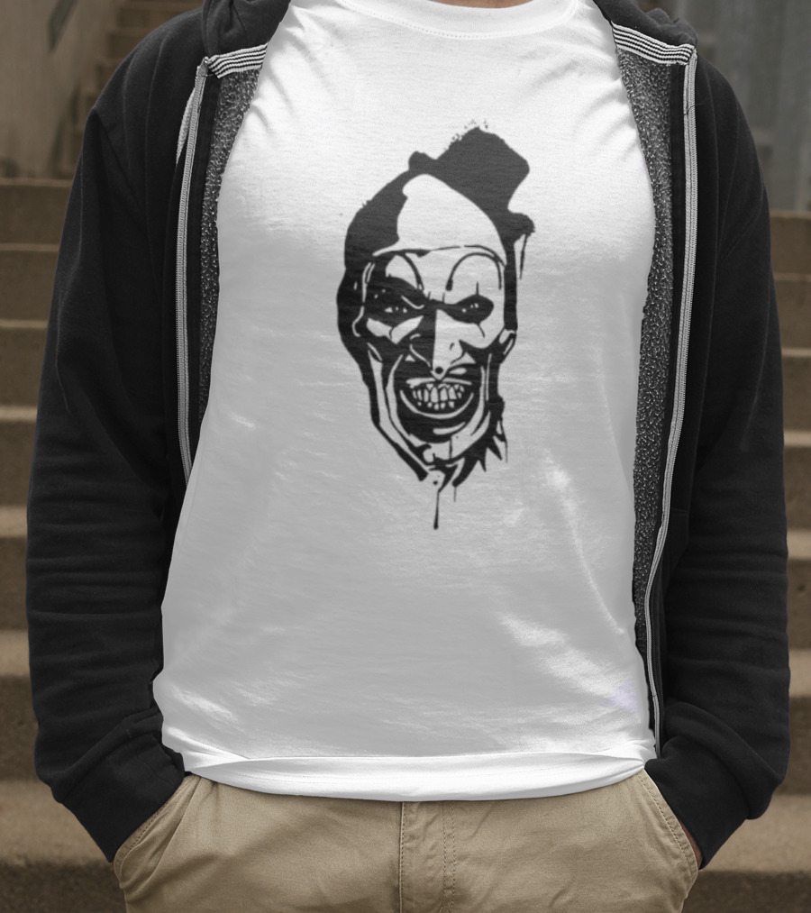 Art The Clown Terrifier Horror Character Face Illustration T-Shirt