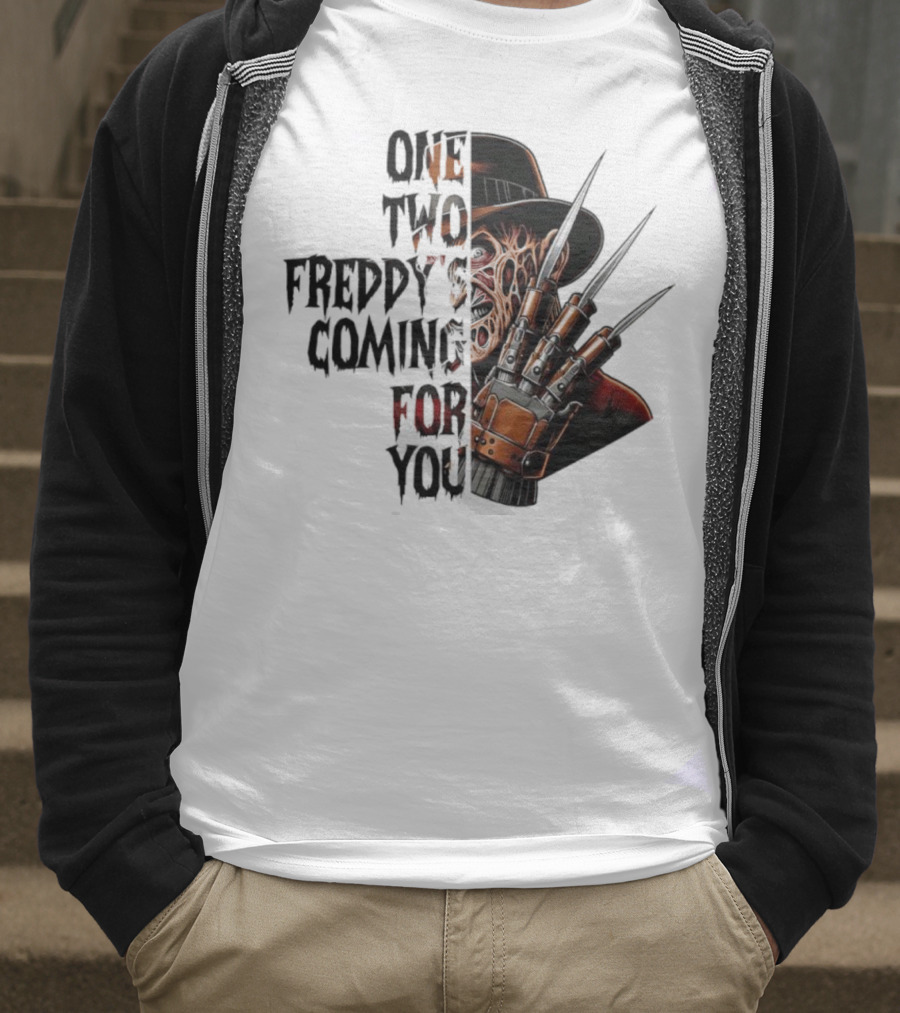 Freddy Krueger One Two Freddy’s Coming For You Horror Halloween T-Shirt