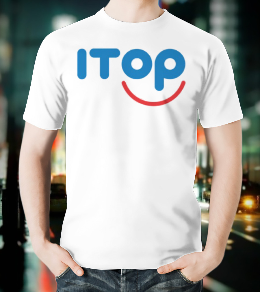 ITOP Smile Red And Blue Text T-Shirt