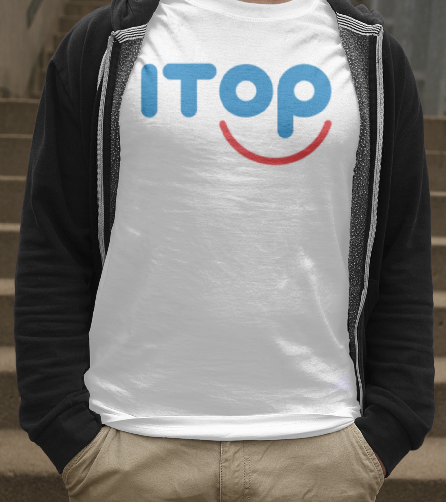 ITOP Smile Red And Blue Text T-Shirt