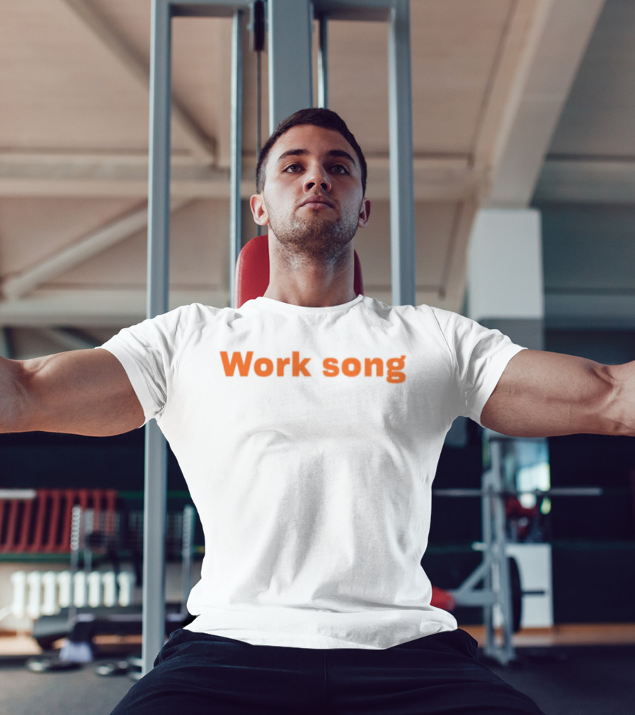Lecks Work Song Retro Orange Text T-Shirt