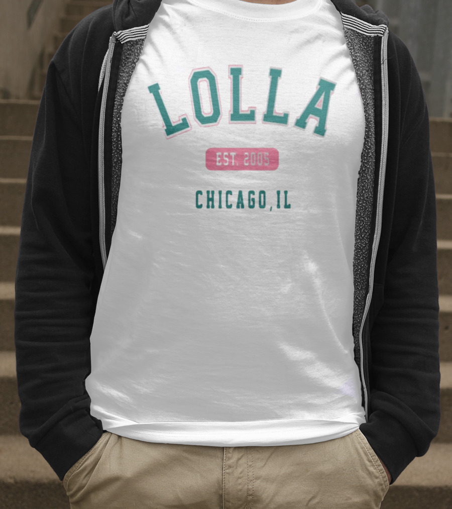 Lolla Est 2005 Chicago IL Collegiate Style T-Shirt