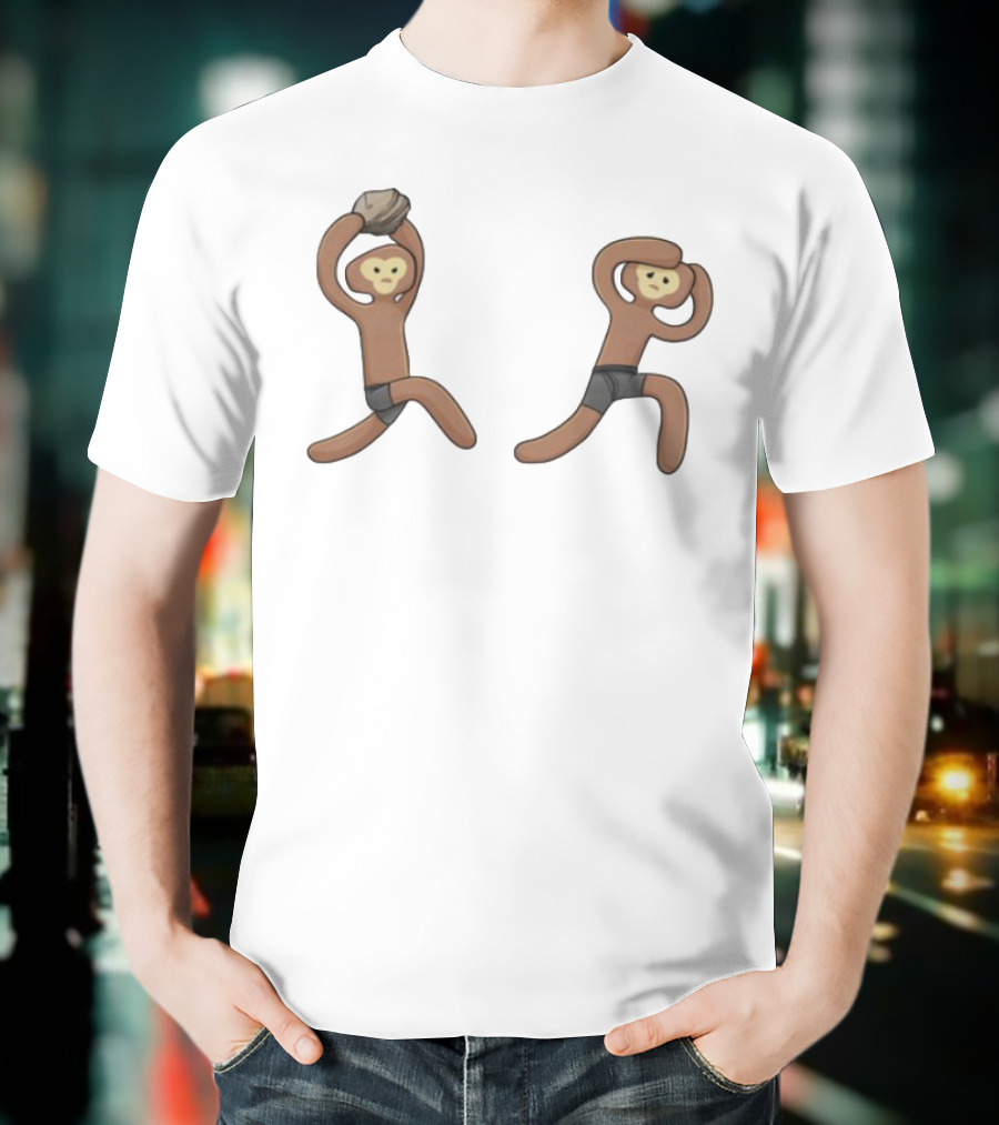 Monke's First Kill Vintage Caveman Meme Humor T-Shirt
