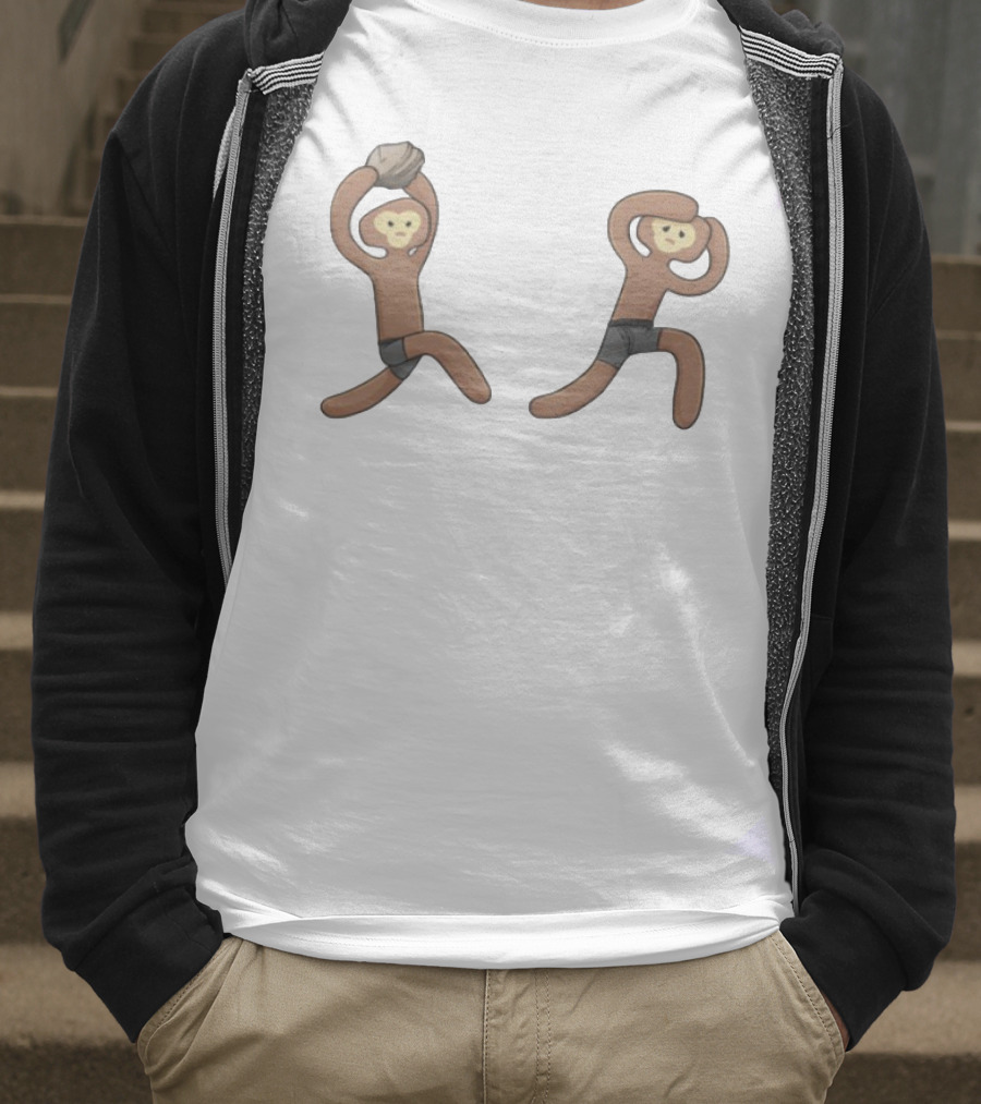 Monke's First Kill Vintage Caveman Meme Humor T-Shirt