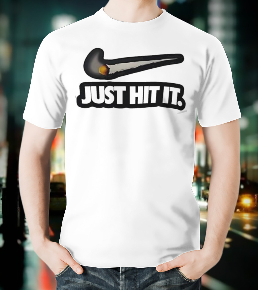 Silhouette Cameo Nike Swoosh Parody Just Hit It Design T-Shirt