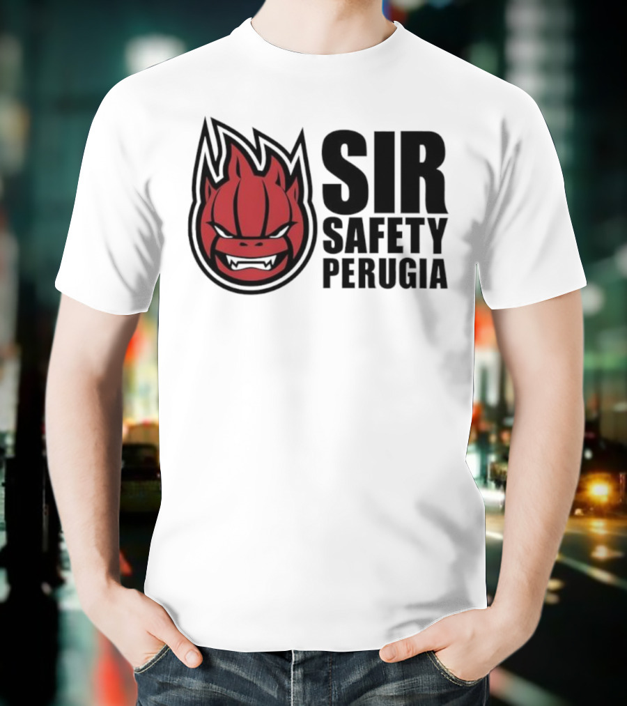 Sir Safety Perugia Volleyball Team Iconic Red Mascot T-Shirt