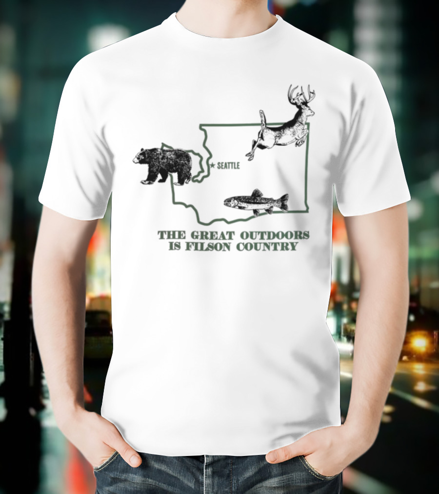 Explore Washington State Wildlife The Great Outdoors Is Filson Country T-Shirt