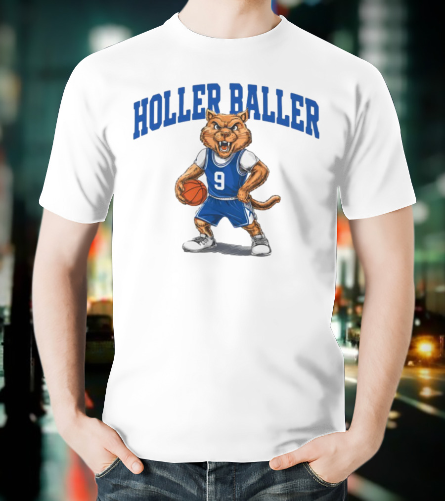 Holler Baller Basketball Wildcat Jersey 9 T-Shirt