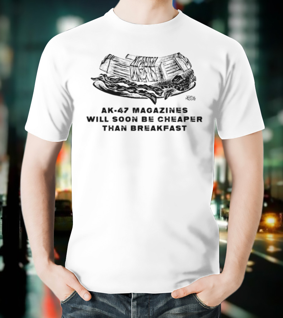 AK-47 Magazines Cheaper Than Breakfast Retro Style Statement T-Shirt